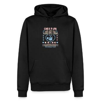 Cher Papa Joyeuse Premiere Fete Des Peres Papa - Sweat à capuche Premium bio Homme - noir - Devant - Nico (187cm)