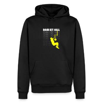 Basketball tee -cadeau fan de basketball - Sweat à capuche Premium bio Homme - noir - Devant - Nico (187cm)