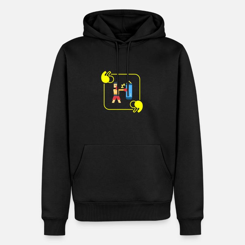 Boxing Pixel - Boxer Geschenkidee - Männer Premium Bio Hoodie - Schwarz