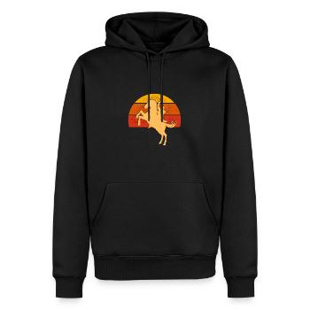 Vintage Reiten - Cavalier Geschenkidee - Männer Premium Bio Hoodie - Schwarz - Vorne - Nico (187cm)