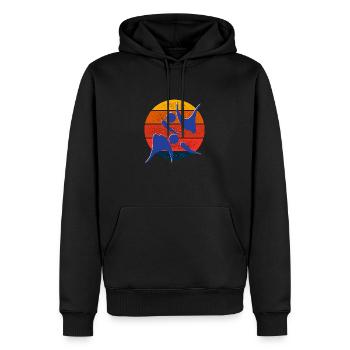 judo retro vintage - idee cadeau judo - Sweat à capuche Premium bio Homme - noir - Devant - Nico (187cm)