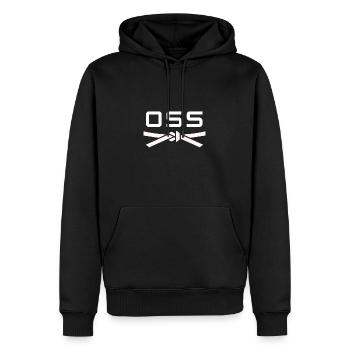 oss - idee cadeau judo - Sweat à capuche Premium bio Homme - noir - Devant - Nico (187cm)