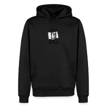 Sleep Like No One Is Watching Cute Cat Nightgown - Men’s Premium Organic Hoodie - black - Front - Nico (187cm)