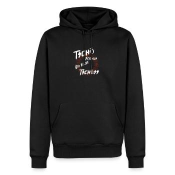 Verabschiedungen in verschiedenen Dialekten - Männer Premium Bio Hoodie - Schwarz - Vorne - Nico (187cm)