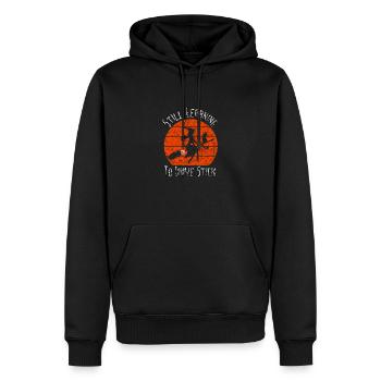 Still Learning To Drive Stick Witch Driving School - Men’s Premium Organic Hoodie - black - Front - Nico (187cm)