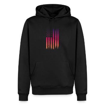Usa Flagge Vintage - Männer Premium Bio Hoodie - Schwarz - Vorne - Nico (187cm)
