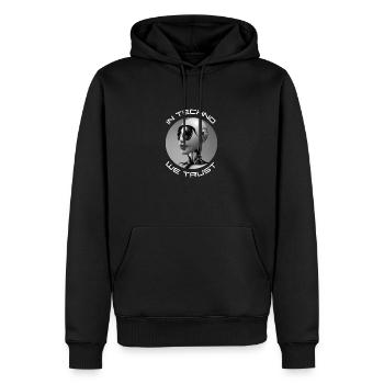 En Techno, nous avons confiance - Sweat à capuche Premium bio Homme - noir - Devant - Nico (187cm)