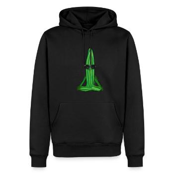 concombre,yoga concombre, yoga, namaste - Sweat à capuche Premium bio Homme - noir - Devant - Nico (187cm)