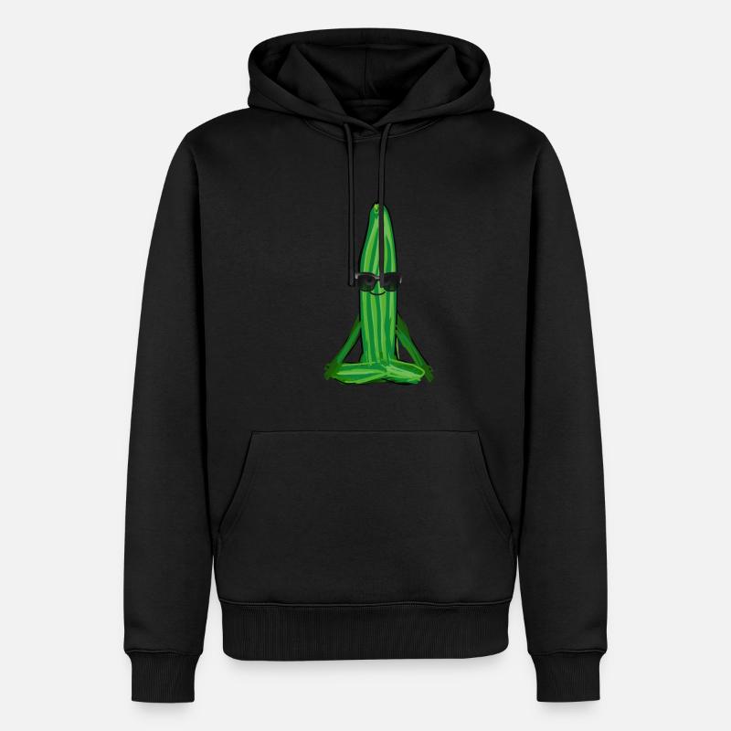 concombre,yoga concombre, yoga, namaste - Sweat à capuche Premium bio Homme - noir