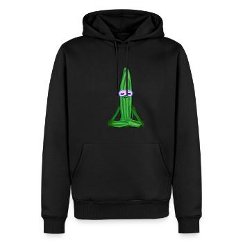 concombre,yoga concombre, yoga, namaste - Sweat à capuche Premium bio Homme - noir - Devant - Nico (187cm)