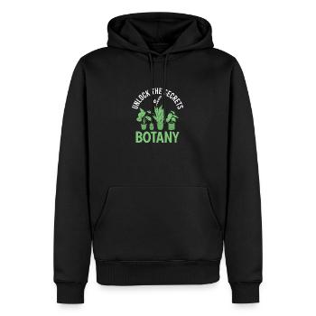 Botany Botanical Botanik Vintage Blumen Pflanzen - Männer Premium Bio Hoodie - Schwarz - Vorne - Nico (187cm)