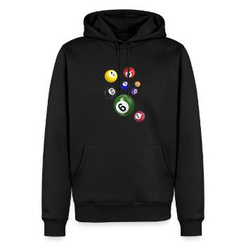 billardkugeln,billard,kugeln,kostüm - Männer Premium Bio Hoodie - Schwarz - Vorne - Nico (187cm)