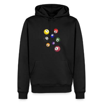 billardkugeln,billard,kugeln,kostüm - Männer Premium Bio Hoodie - Schwarz - Vorne - Nico (187cm)