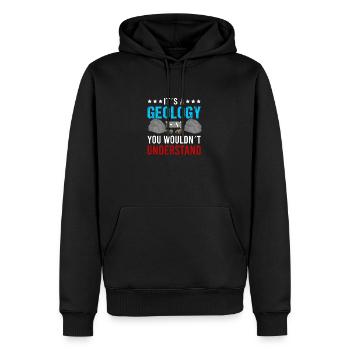 Gology Gologist Felsen Vintage Mineralien Sprüche - Männer Premium Bio Hoodie - Schwarz - Vorne - Nico (187cm)