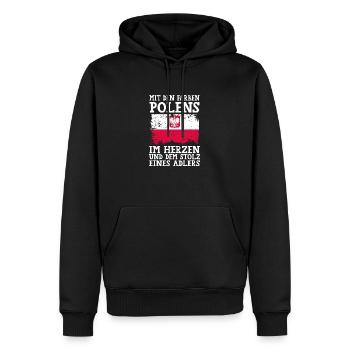 Polonais Pologne - Sweat à capuche Premium bio Homme - noir - Devant - Nico (187cm)