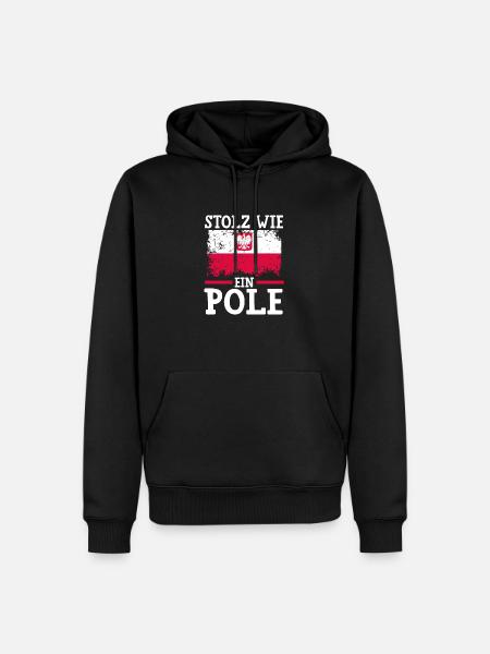 Pole Polnisch Polen - Männer Premium Bio Hoodie - Schwarz
