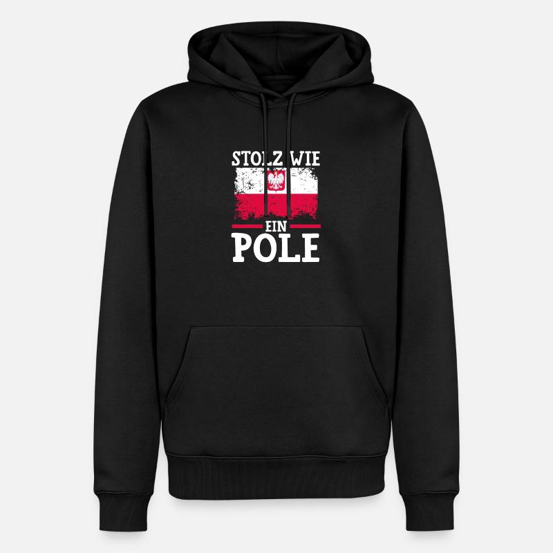 Pole Polnisch Polen - Männer Premium Bio Hoodie - Schwarz
