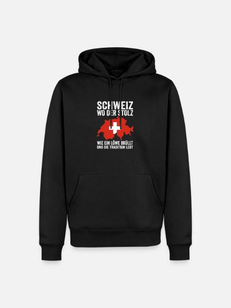 Schweizer Schweiz - Männer Premium Bio Hoodie - Schwarz