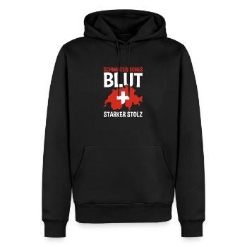 Suisse suisse - Sweat à capuche Premium bio Homme - noir - Devant - Nico (187cm)