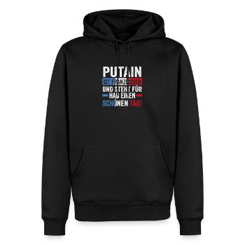 French French France - Men’s Premium Organic Hoodie - black - Front - Nico (187cm)