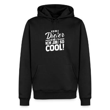 Vorname Dieter - Männer Premium Bio Hoodie - Schwarz - Vorne - Nico (187cm)