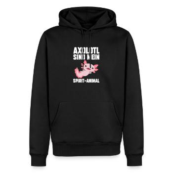 Axolotl - Sweat à capuche Premium bio Homme - noir - Devant - Nico (187cm)