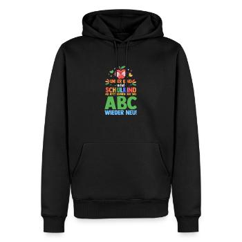 Eltern Schulkind Grundschule Erste Klasse Einschul - Männer Premium Bio Hoodie - Schwarz - Vorne - Nico (187cm)