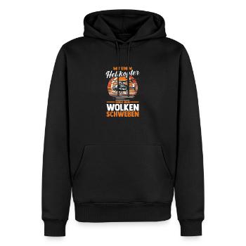 Pilot Hubschrauber Helikopter - Männer Premium Bio Hoodie - Schwarz - Vorne - Nico (187cm)