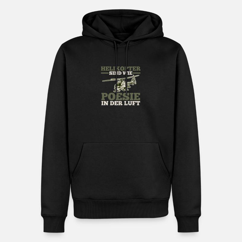 Pilot Hubschrauber Helikopter - Männer Premium Bio Hoodie - Schwarz