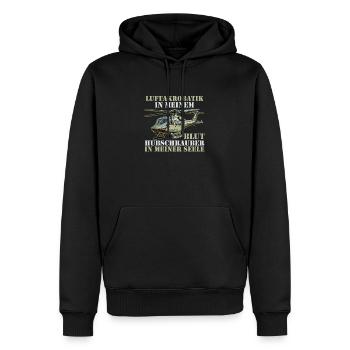 Pilot Helikopter Hubschrauber - Männer Premium Bio Hoodie - Schwarz - Vorne - Nico (187cm)