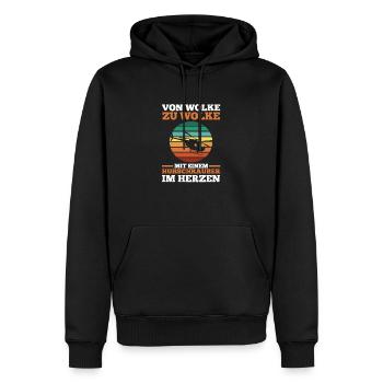 Pilot Helikopter Hubschrauber - Männer Premium Bio Hoodie - Schwarz - Vorne - Nico (187cm)