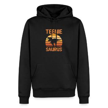 Dinosaure Dino Teeniesaurus - Sweat à capuche Premium bio Homme - noir - Devant - Nico (187cm)