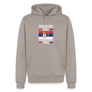 Serben Serbisch Serbien - Männer Premium Bio Hoodie - Taupe - Vorne - Nico (187cm)