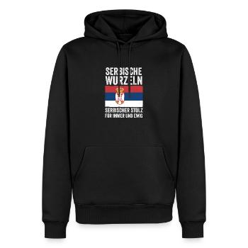 Serbe Serbe Serbie - Sweat à capuche Premium bio Homme - noir - Devant - Nico (187cm)