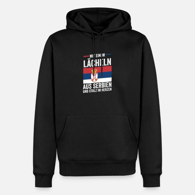 Serbe Serbe Serbie - Sweat à capuche Premium bio Homme - noir