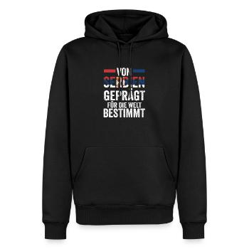 Serbe Serbe Serbie - Sweat à capuche Premium bio Homme - noir - Devant - Nico (187cm)