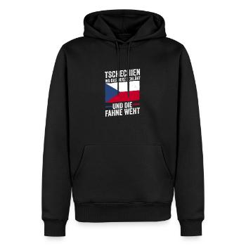 Tchèques République tchèque - Sweat à capuche Premium bio Homme - noir - Devant - Nico (187cm)
