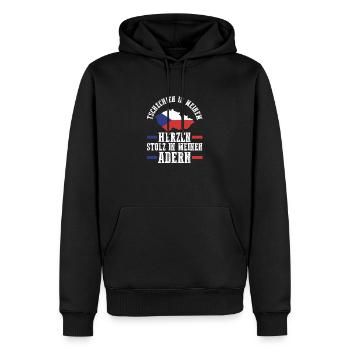 Tchèques République tchèque - Sweat à capuche Premium bio Homme - noir - Devant - Nico (187cm)
