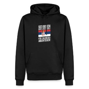Serbe Serbe Serbie - Sweat à capuche Premium bio Homme - noir - Devant - Nico (187cm)
