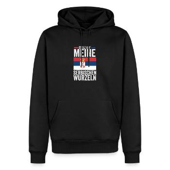 Serbe Serbe Serbie - Sweat à capuche Premium bio Homme - noir - Devant - Nico (187cm)