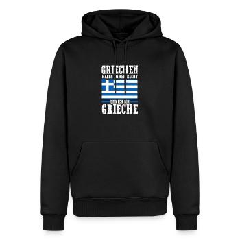 Grecs Grèce - Sweat à capuche Premium bio Homme - noir - Devant - Nico (187cm)