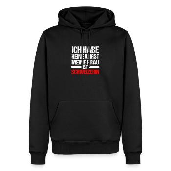 Suisse Suisse - Sweat à capuche Premium bio Homme - noir - Devant - Nico (187cm)