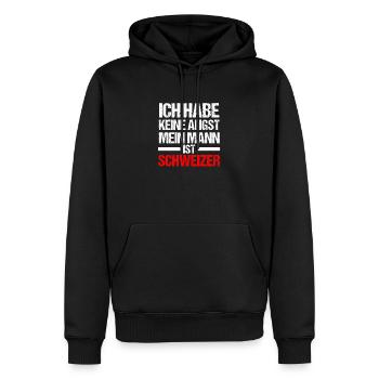 Suisse Suisse - Sweat à capuche Premium bio Homme - noir - Devant - Nico (187cm)