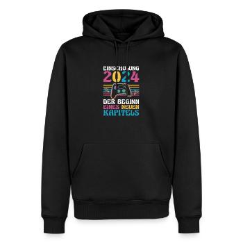 Écolier de 1ère année Retour à l’école Inscription à l’école des joueurs - Sweat à capuche Premium bio Homme - noir - Devant - Nico (187cm)