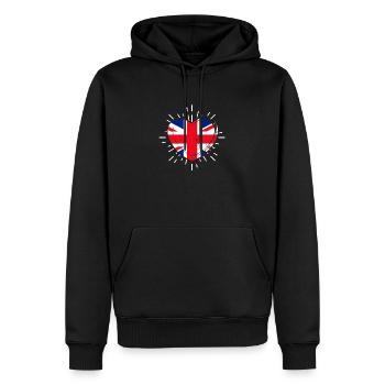 Grande-Bretagne Allemagne Cœur Angleterre - Sweat à capuche Premium bio Homme - noir - Devant - Nico (187cm)