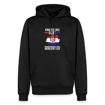 Kroate Kroatisch Kroatien - Männer Premium Bio Hoodie - Schwarz - Vorne - Nico (187cm)