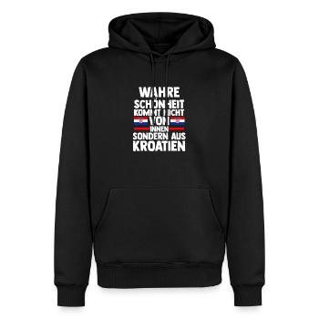 Croate Croate Croatie - Sweat à capuche Premium bio Homme - noir - Devant - Nico (187cm)