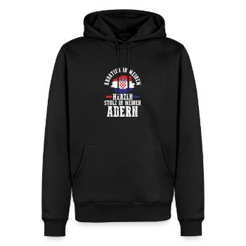 Kroate Kroatisch Kroatien - Männer Premium Bio Hoodie - Schwarz - Vorne - Nico (187cm)