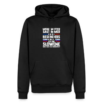 Slowenen Slowenien - Männer Premium Bio Hoodie - Schwarz - Vorne - Nico (187cm)