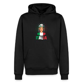 Italie Italien Italien Italie - Sweat à capuche Premium bio Homme - noir - Devant - Nico (187cm)